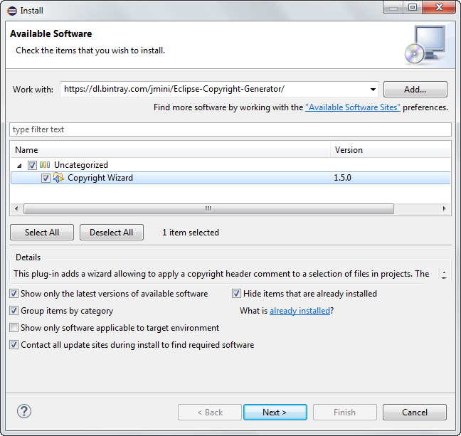Install New Software windows
